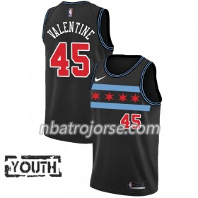 Barn Chicago Bulls Tröja Denzel Valentine 45 2018-19 Nike City Edition Svart Swingman